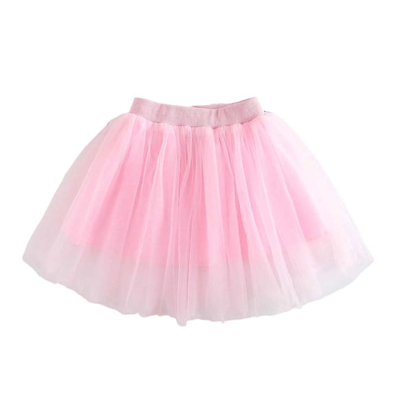 QHFBli Kids Tutu Skirts 3 Layered Tulle, Fit Most 4-11 yrs Little & Big Girls for Dance Party Costume Pink 8-9 Years