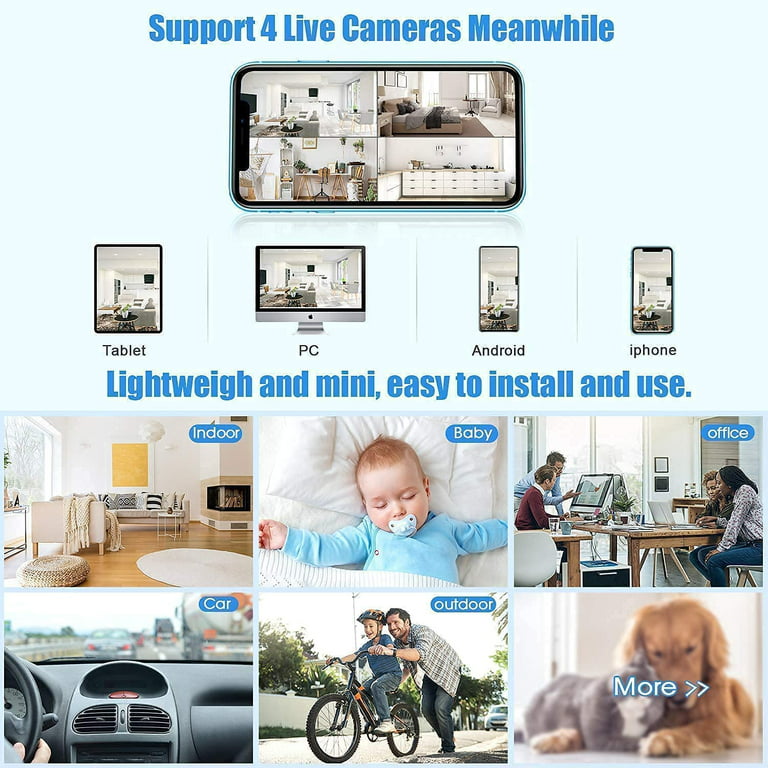 4K Mini WiFi Spy Camera Wireless Hidden Nanny Cam with Audio, Phone Ap –  VIDCASTIVE