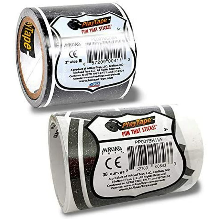 PlayTape Black Road - Road Car Tape Great for Kids, Sticker Roll