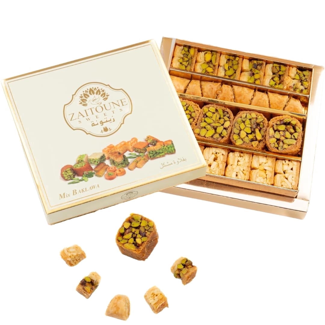 Zaitoune Mixed Cashew & Pistachio Baklava Gift Box, 250g