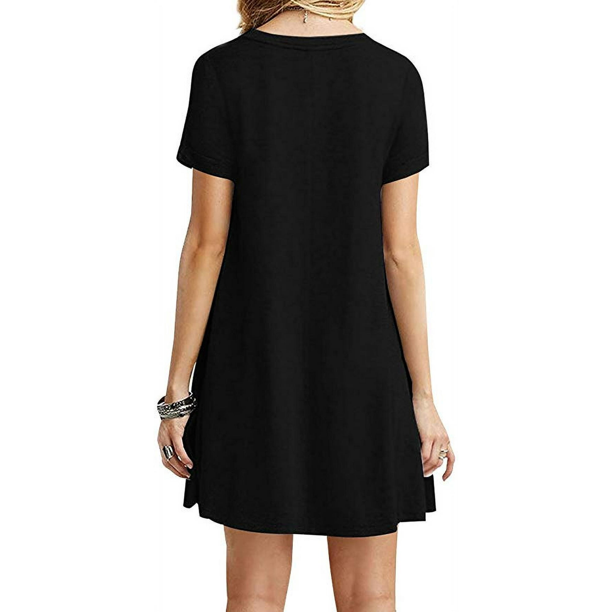 Pink Queen Women Summer Casual T Shirt Dresses A Line Swing Simple Multicolor Mini Dress Black