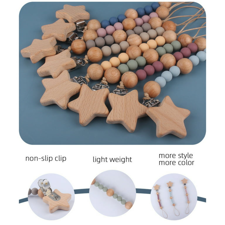 LICHENGTAI Baby Silica Gel Pacifier Star Shape Baby Pacifier Chain