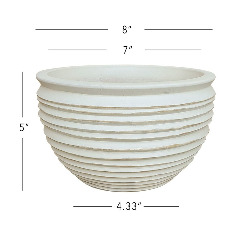 Better Homes & Gardens Medium 8in Diameter Round White Dune Ceramic Planter, Size: 8 inch