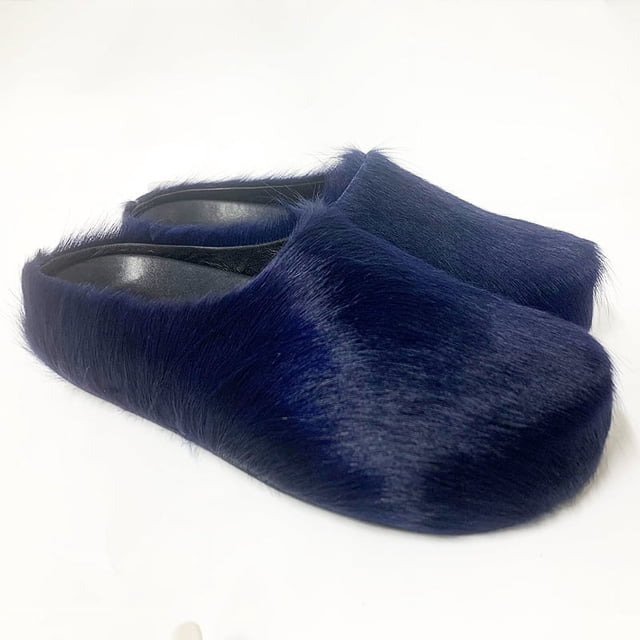 Mules Design Mode pour Hommes Mules Plates en Cuir Véritable pour Femmes Pantoufles Décontractées pour Extérieur