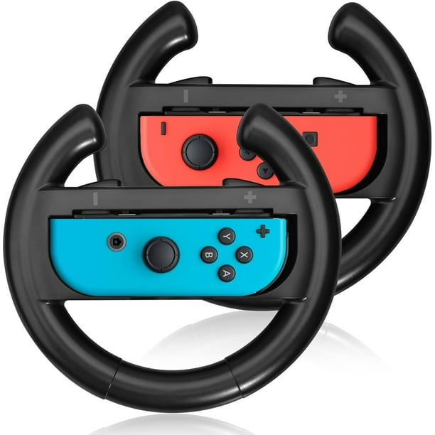 JoyHood Volants pour Switch/Switch OLED, Joy-Con Steering Wheel Compatible  avec Mario Kart 8 Deluxe [Pack de 2] - Noir 