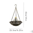 thumbnail image 3 of 2-Tier Cascading Solar Hanging Bird Bath Fountain, 18" Clear Glass Tray with Chains, 2-in-1 Feeder, 3 of 6