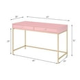 thumbnail image 7 of Ottey Writing Desk in Pink High Gloss & Gold Finish, 7 of 7