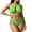 Green, variant on Women's High Waisted Bikini Sets Tummy Swimsuits Ruched V Neck Bathing Suit Summer Beach Vacation Wear Bathing Suit Cover up for Women Blue L