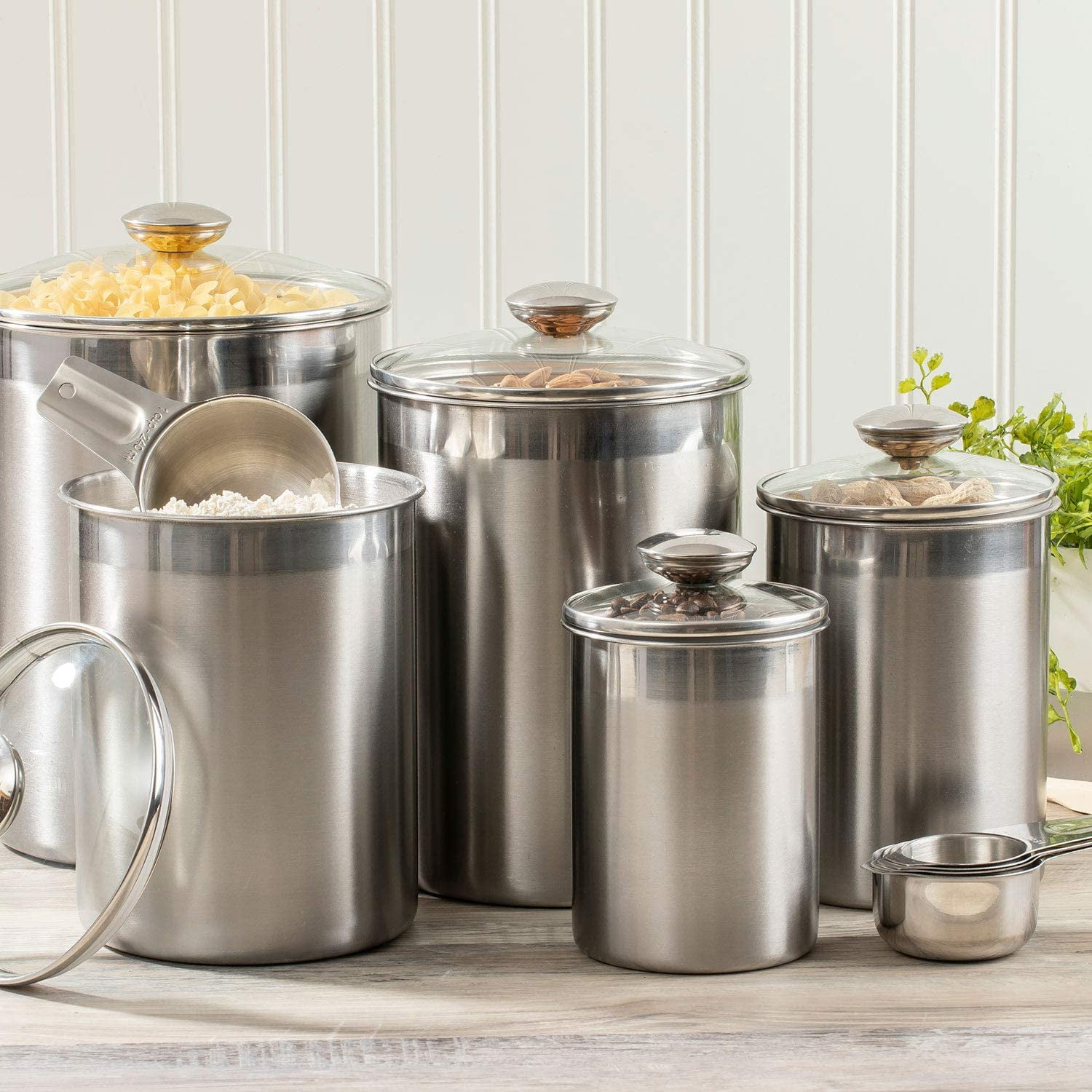 SilverOnyx Canisters Sets for the Kitchen Counter, 10-Piece Stainless