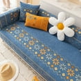 thumbnail image 6 of Soft Smooth Thicken Chenille Quilted Sofa Towel Embroidery Anti-slip Sofa Cover Furniture Protector Cover Bay Window Mat (Yellow,90x90cm 1pc), 6 of 7