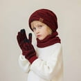 thumbnail image 3 of 3 Piece Winter Hat Scarf Glove Sets for Toddler Boys Girls Size 1-11 Youth Thermal Warm Fleece Lined Beanies Hats Neck Gaiters Scarves and Gloves, 3 of 4