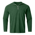 thumbnail image 4 of Krdevn Mens Shirts - Men's Long Sleeve Striped Shirt with Zippered Collar for Casual Everyday Wear,Mens Fall Shirts,Color:GN2,Size:L, 4 of 4