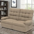 thumbnail image 2 of Loveseat Recliner Sofa, PAPROOS 2-Seater Recliner Sofa with Remote Control and Side Pocket, Modern Power Reclining Loveseat for Adults and Elderly, Ergonomic Lounge Sofa for Living Room Home, Brown, 2 of 9