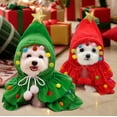 thumbnail image 5 of Dog Cat Christmas Tree Cloak Cape Pet Christmas Clothing Pet Winter Cloak Shawl with Colorful Plush Ball, 5 of 6
