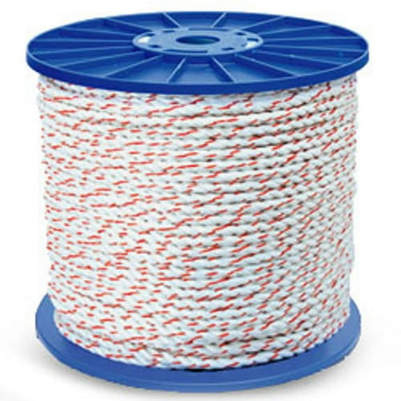CWC 3-Strand Poly Dacron Rope - 5/8" x 600 ft., White w/tracers