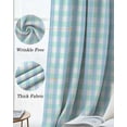 thumbnail image 3 of Aqua Blue Green Blackout Curtains for Bedroom Living Room Darkening Curtains 84 Inch Length 2 Panels Set Checkered Plaid Gingham Lattice Trellis Window Curtain Window Treatment Grommet Drapes 42"x84", 3 of 9