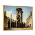 thumbnail image 2 of Designart "The Execution Beige and Blue Mexican Art" Mexican Art Floater Framed Canvas Print, 2 of 7