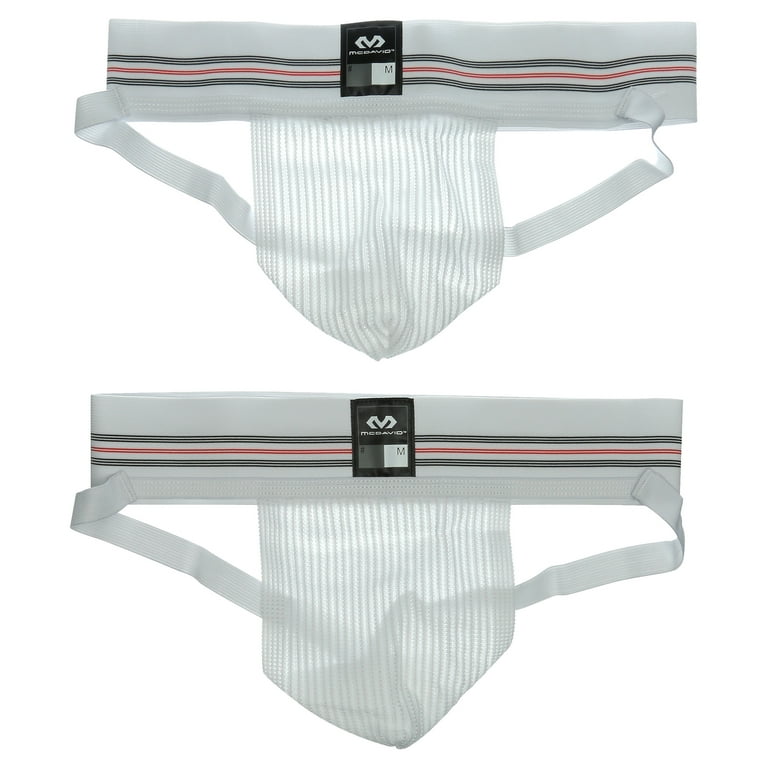 McDavid Jock Strap Athletic Supporter, 2-Pack, Adult M, White, Polyester