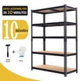 thumbnail image 4 of ZEUKMXOO 2250LBS Garage Shelving Unit, 5-Tier Adjustable Metal Storage Shelves, Heavy Duty Shelf Rack for Basement, Garage, Pantry, Warehouse, Kitchen （72" H*36" W*16" D）, 4 of 6