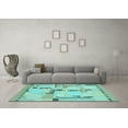 thumbnail image 3 of Ahgly Company Indoor Square Abstract Light Blue Modern Area Rugs, 4' Square, 3 of 4