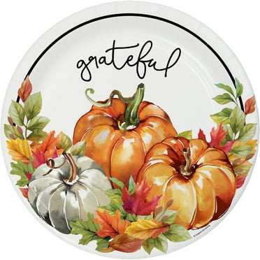 Traditional Thanksgiving Paper Banquet Plates, 24 count - Walmart.com
