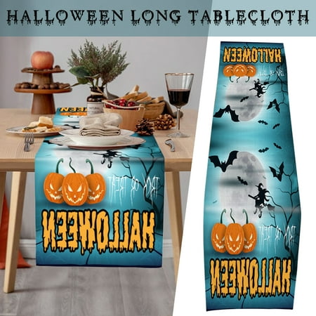 

HGWXX7 Holiday Decor Tablecloth Skeleton Skull Spooky Satin Dense Linen