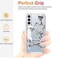 thumbnail image 4 of Skull Love Cat Clear Case for Samsung Galaxy S21 Plus,Aesthetic Art Design Case for Men Women,Unique Trendy Transparent TPU Bumper Case Cover, 4 of 5