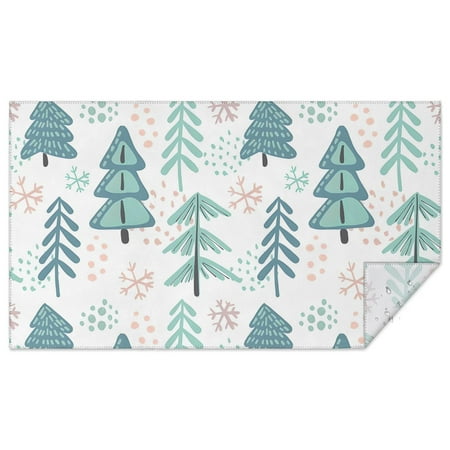 

Christmas Rectangle Tablecloths Winter Trees Snowflake Tableclothes 60x102inch Polyester Waterproof and Reusable Tablecloths for Dining Kitchen Parties Weddings and Outdoor Use