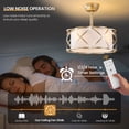 thumbnail image 6 of KAISITE 20'' Modern fandelier ceiling fan with lights and remote, 6 Speeds for Bedroom, Nursery and Dining Room,  A19 LED Bulbs  not included, 6 of 9