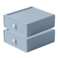 thumbnail image 1 of 2 Pack Stackable Desk Organizer with Drawer Desktop Storage Box for Office Supplies, Pens, Makeup, Letters, 20*19*8cm, 1 of 5
