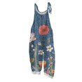 thumbnail image 2 of Iaqnaocc Jumpsuits for Women Overalls Casual Loose Adjustable Straps Vintage Floral Print Long Pant with Pockets Overalls for Women Dressy Trendy Outfits Clothes Light pink XXL, 2 of 7