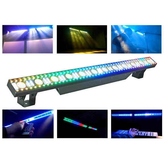 Rockville Pixel Hybrid Bar Battery Power Light Strip Linear Wash/Strobe/Blinder
