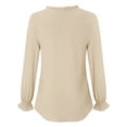 thumbnail image 3 of ADREAMLY Women Blouses V Neck Chiffon Long Sleeve Tops Casual Loose Blouses, 3 of 7