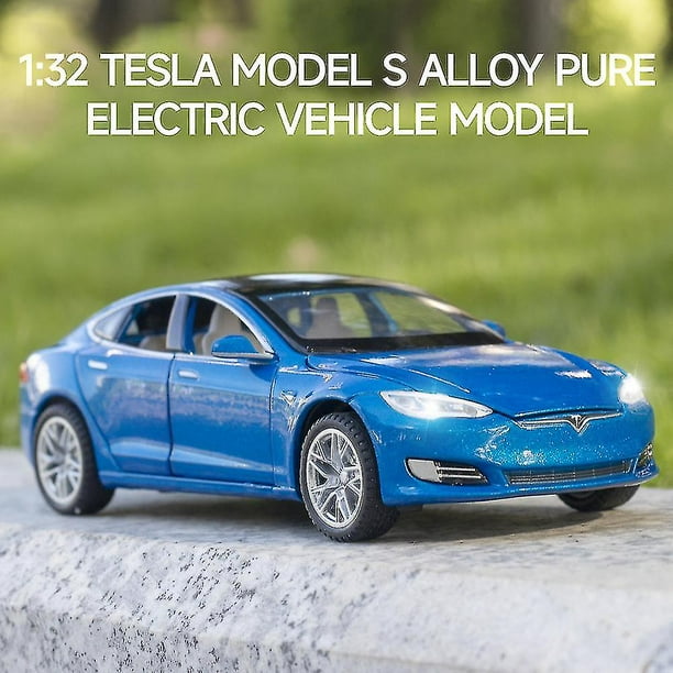Benyan Tesla Model S Car Toy Model With Light Openable Door Musical Simulation Vehicle Red