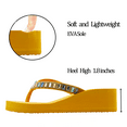thumbnail image 4 of LSYTQRW Flip Flops Sandals for Women Bling Rhinestones Jewel High Heel Arch Support Comfortable Soft Cushion Wedge Slip-on Casual Platform Summer Thong Sandals，Pure Orange，Sizes 6, 4 of 5