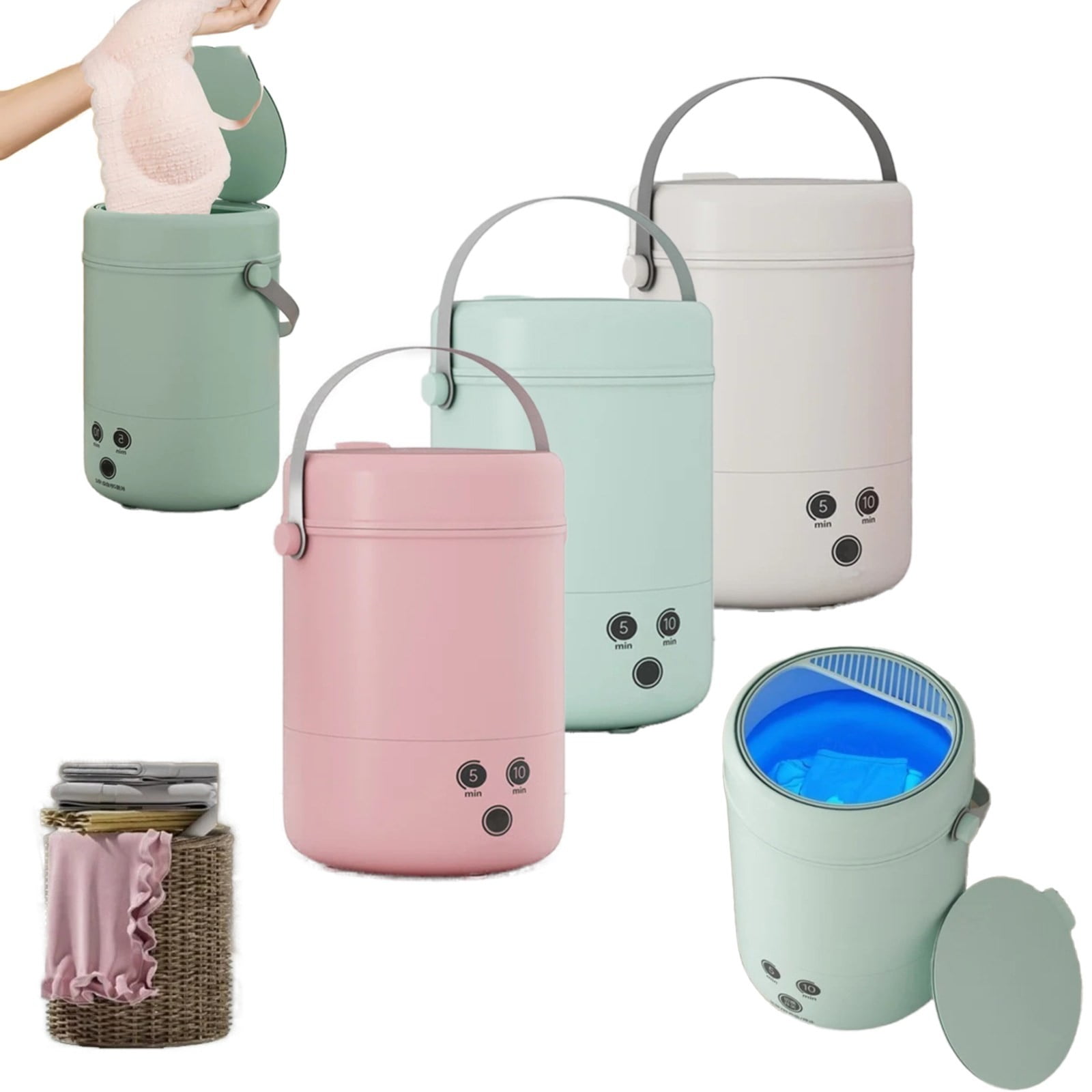Xoxingysm Mini Washing Machine Mint Green,Mini Automatic Washing Machine Portable Socks and Underwear Washing Machine