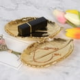 thumbnail image 4 of Bandeja de cerámica con hojas doradas, estilo nórdico, informal, para guardar joyas, frutos secos, decoración del hogar y la sala de estar (dorada), 4 of 7