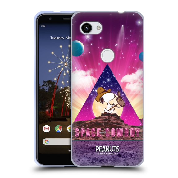 Head Case Designs Officially Licensed Peanuts Snoopy Space Cowboy Nebula Triangle Soft Gel Case Compatible with Google Pixel 3a