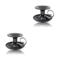 thumbnail image 3 of Cateissary 2 uds candelabro Ornamental antioxidante pulido fiesta velas cena forma de taza de té portavelas soporte de barra con asa Negro 2Conjunto, 3 of 6