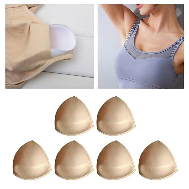 3Pairs Bra Inserts Pads Removable Bra Cups Inserts Breathable Soft