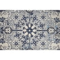 thumbnail image 3 of 8' X 11' Ivory Gray And Blue Floral Power Loom Distressed Stain Resistant Area Rug, 3 of 9