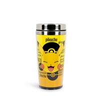 Pokemon Pikachu 16oz Insulated Travel Coffee Mug Tumbler w/ Non-Spill Metal Lid