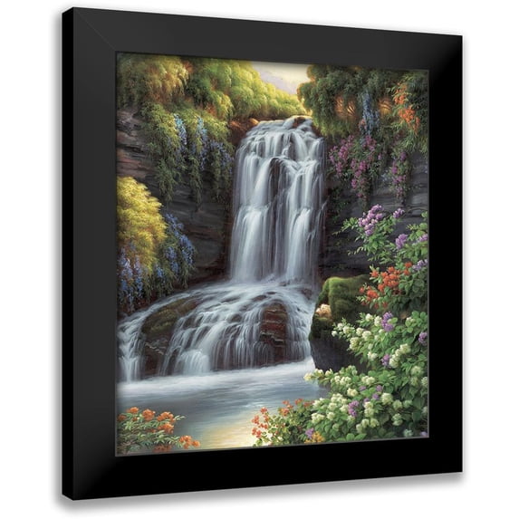 Smith, Ethan 12x14 Black Modern Framed Museum Art Print Titled - Waterfall II