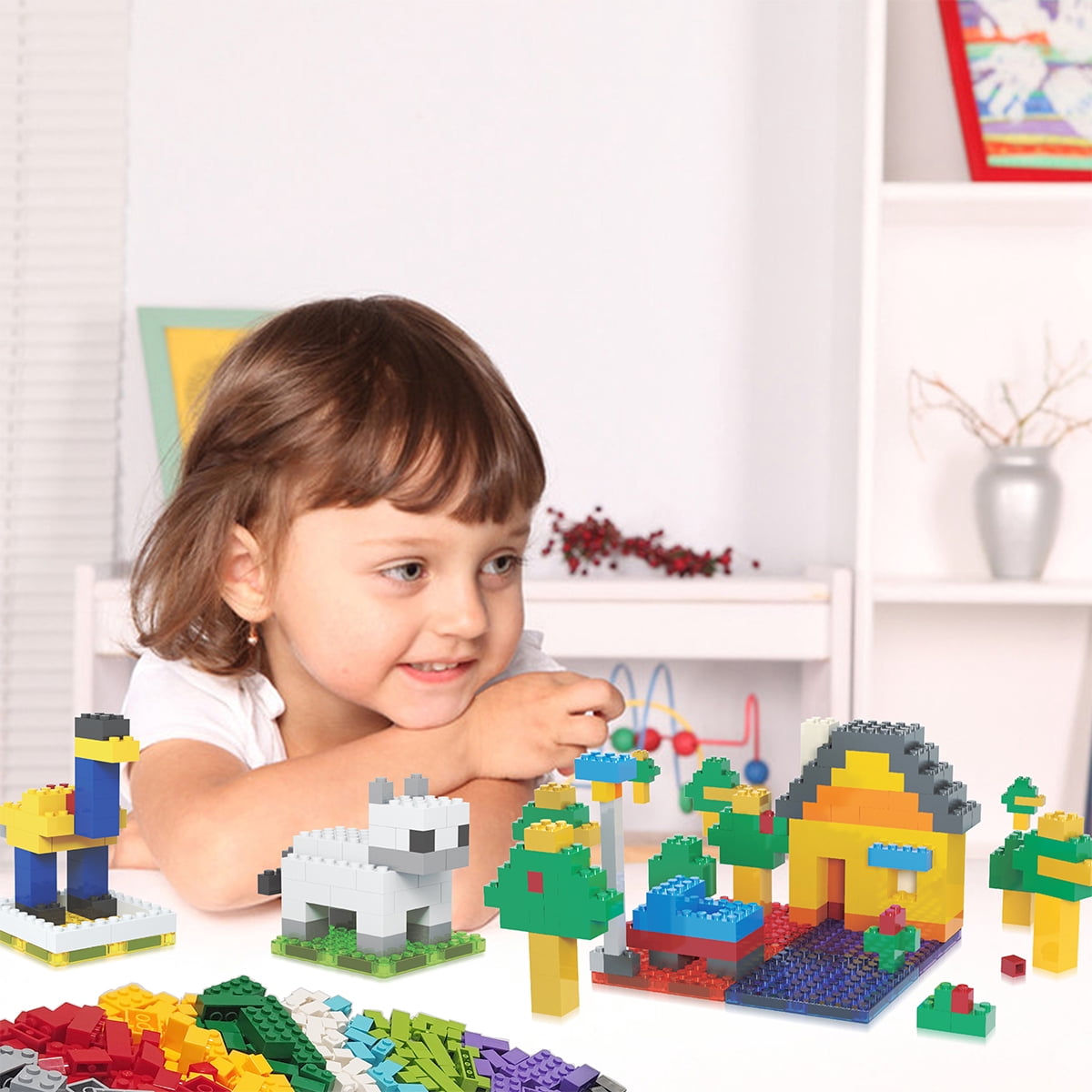 PicassoTiles 512 PCs Grand Playset Magnetic Tiles and Building Block Combo Creative Buildings & Figures Such as Bridges Hearts Unique Characters & More Educational STEM Toys Learning Activity Ages 3+