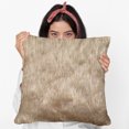thumbnail image 3 of Plutus Brown Gold Rabbit Animal Faux Fur Luxury Throw Pillow, 3 of 7