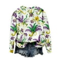 thumbnail image 6 of Mifsaly Womens Mardi Gras Sweatshirt Star Printed Long Sleeve Carnival Pullover Tops Sequin Print Funny Festival Party Shirts Going Out Daily Streetwear T-Shirt L, 6 of 6