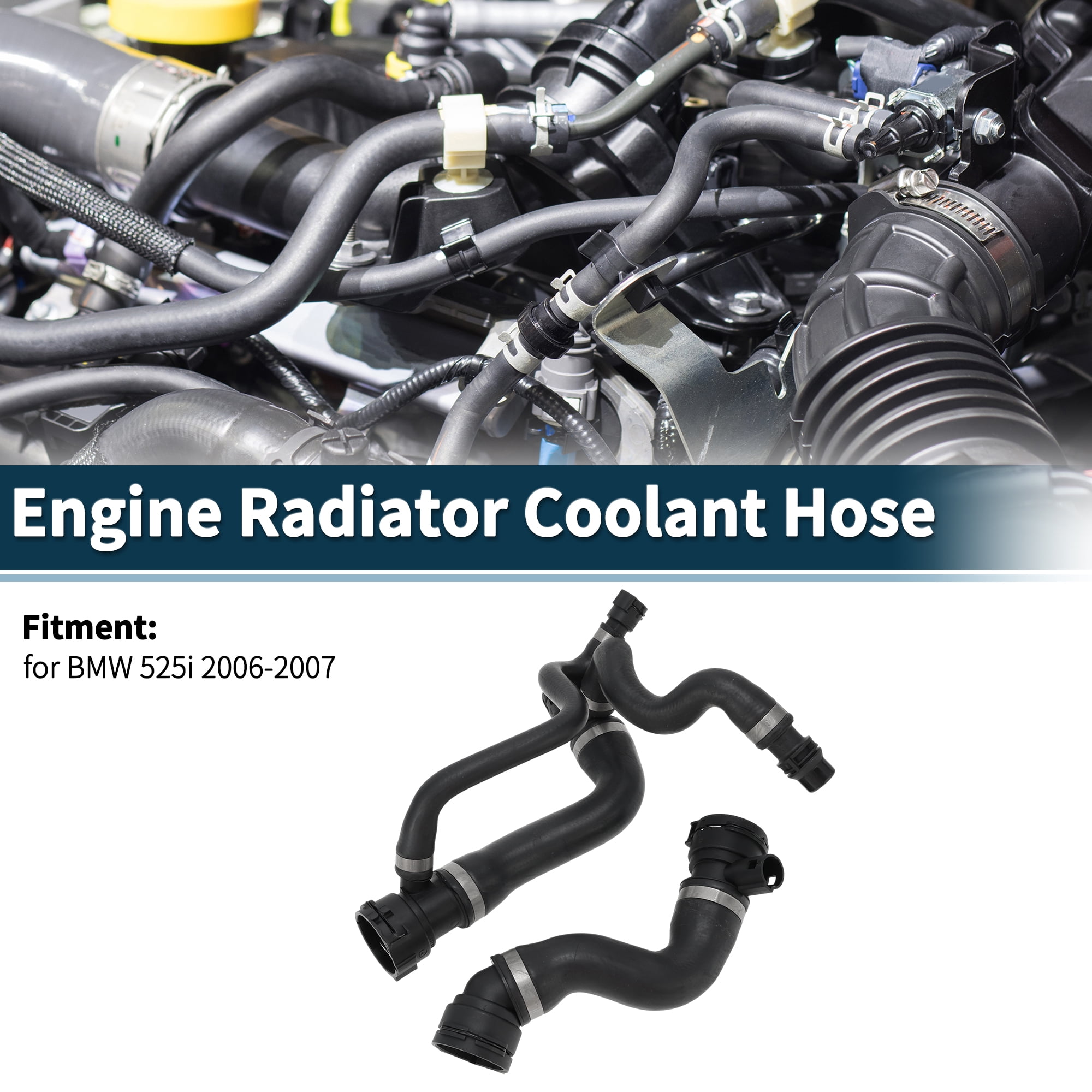 Unique Bargains 2pcs Radiator Coolant Hose for BMW 525i 2006-2007