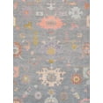 thumbnail image 6 of Pasargad Home Oushak 6' x 9' Hand-Knotted Wool Light Blue Rug - All Ages, Indoors, 6 of 7