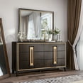 thumbnail image 4 of FOA Wenton 2-Piece 6-Drawer Solid Wood Dresser and Mirror Set in Espresso, 4 of 15