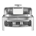 thumbnail image 6 of KFFKFF 9Qt Roll Top Chafing Dish Buffet Set,  with Full Size Pan, Stainless Steel Rectangle Catering Warmer with Lid, Water Pan, Folding Stand, Fuel Holder, Meal Clip, Silver, 6 of 9